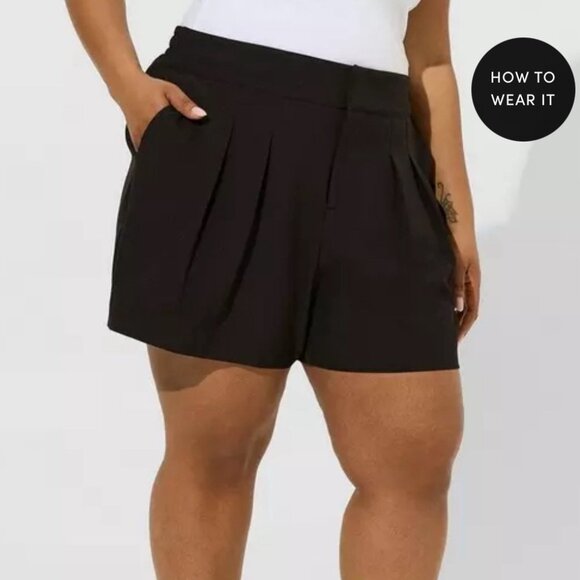 torrid Pants - Torrid Size 24 (3xl) Wide Leg Studio Crepe Shorts - Black